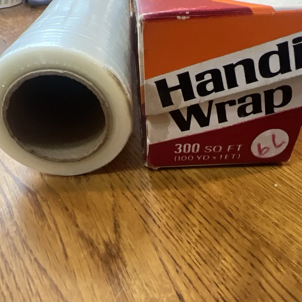 Vintage Saran, Glad, Handi, Target Cling  Plastic Wrap Clear & Red All Open Used
